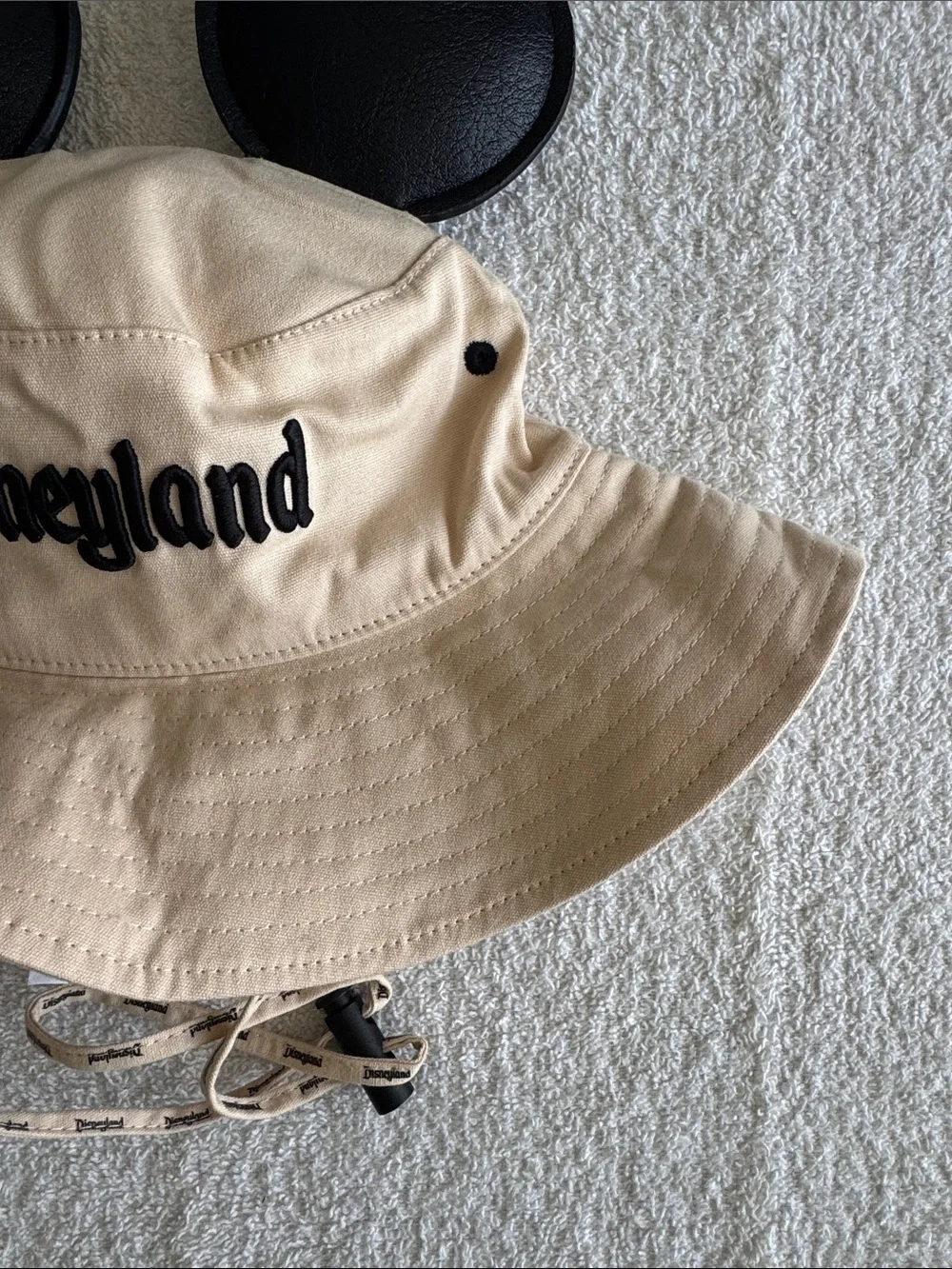 Disney Disneyland Beige Bucket Hat with Black Mickey Ears